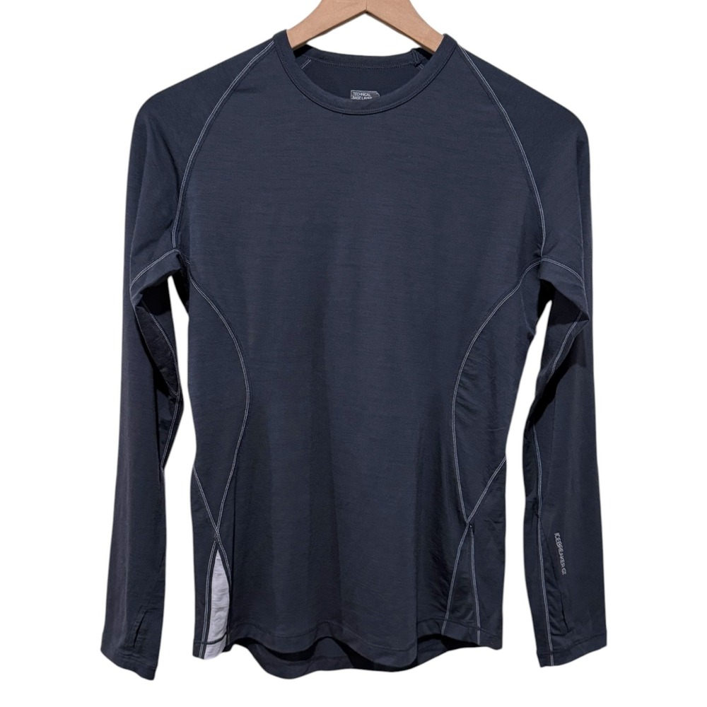 Icebreaker GT 200 Merino Wool Base Layer Long Sleeve Women Top M Charcoal Gray